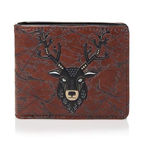 SHAGWEAR Mens Wallet, Coin Pocket, Card Slots - Elk Head von Shag Wear