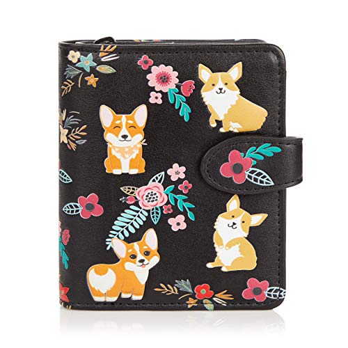 Shagwear ® Portemonnaie Geldbörse Damen Geldbeutel Mädchen Bifold Mehrfarbig Portmonee Designs: (Corgi/Corgi Blk) von Shag Wear