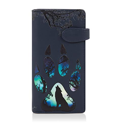 Shagwear Portemonnaie Geldbörse Damen Geldbeutel Mädchen Bifold Mehrfarbig Portmonee Designs: (Wolfs Pfote/Wolf Paw) von Shag Wear