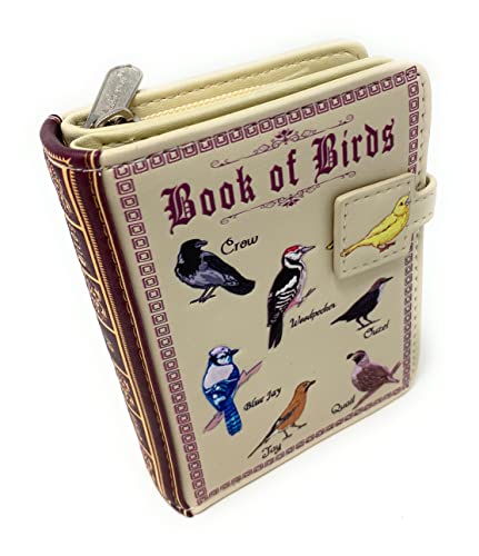 Shagwear Book of Birds Geldbörse mit Reißverschluss, klein - Beige - Small von Shag Wear