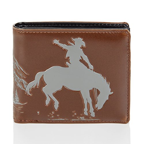 Shagwear Geldbörse Herren Portemonnaie Groß mit Riessverschluss Münzfach 9 Fächer PU Leder Geldbeutel für Männer Brieftasche Wallet Portmonee - Cowboy von Shag Wear