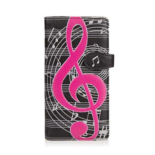 Shagwear Junge-Damen Geldbörse, Large Purse Designs: (Klaviatur Melodie Schwarz/Keyboard Melody) von Shag Wear