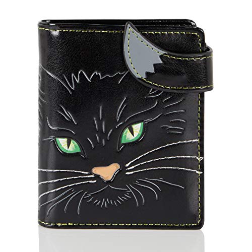 Shagwear Junge Damen Geldbörse Small Purse und Designs Cats Face Green Eyes Katzengesicht mit grünen Augen von Shag Wear