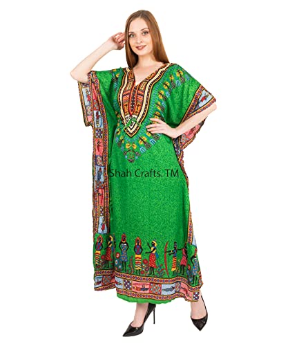 Shah Crafts. Women Tribal Design Style Kaftan Dress Kimono Top Gown Maxi Stylish Night Wear Dress Free Size von Shah Crafts.