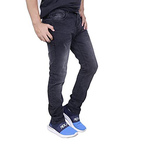 Men's Jeans Herren Jeans Slim Fit Style Blau Hose Regular Skinny Jeanshose Men's Stretchy Slim Fit Jeans (Black, W36/L32) von Shah Traders