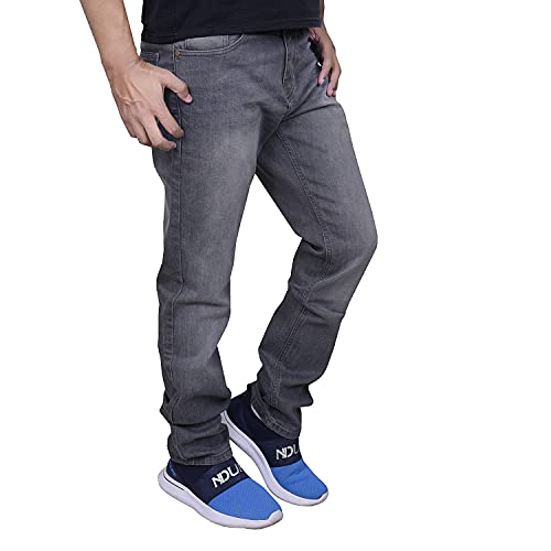 Men's Jeans Herren Slim Fit Style Hose (Grey, W36/L32) von Shah Traders