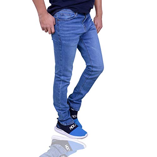 Men's Jeans Herren Slim Fit Style Hose (Light Blue, W34/L32) von Shah Traders