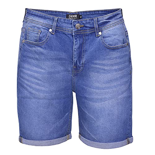 Shah Traders Summer Denim Jeans Shorts Designer Jeans Herren Shorts Kurze Hose Slim Fit Cotton Short Denim Stretch (Light Blue, W38) von Shah Traders