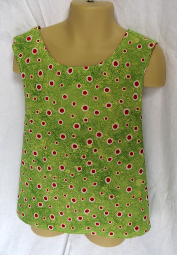 Wendepullover Rot Poka Dot Auf Grün Und 18M-5T von ShahanRose