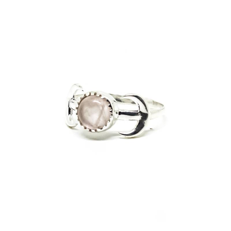 Rosenquarz Ring, Halbmond, Sterling Silber 925, Zierlich, Stapelbar, Geschenk Für Sie, Schmuck Rosenquarz Ring, Halbmond, Sterling Silber 925, Zierlich, Stapelbar, Geschenk Für Sie, Schmuck von ShailJewels