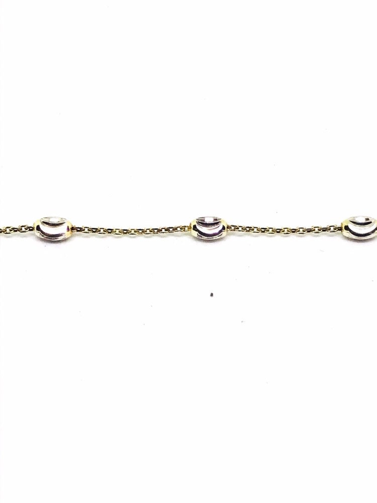 Zierliche 2-Reihige Erbs-Kette Aus Sterling Silber 14 Karat Vergoldet. Schlicht-Elegant 30 cm Lang von ShailJewels