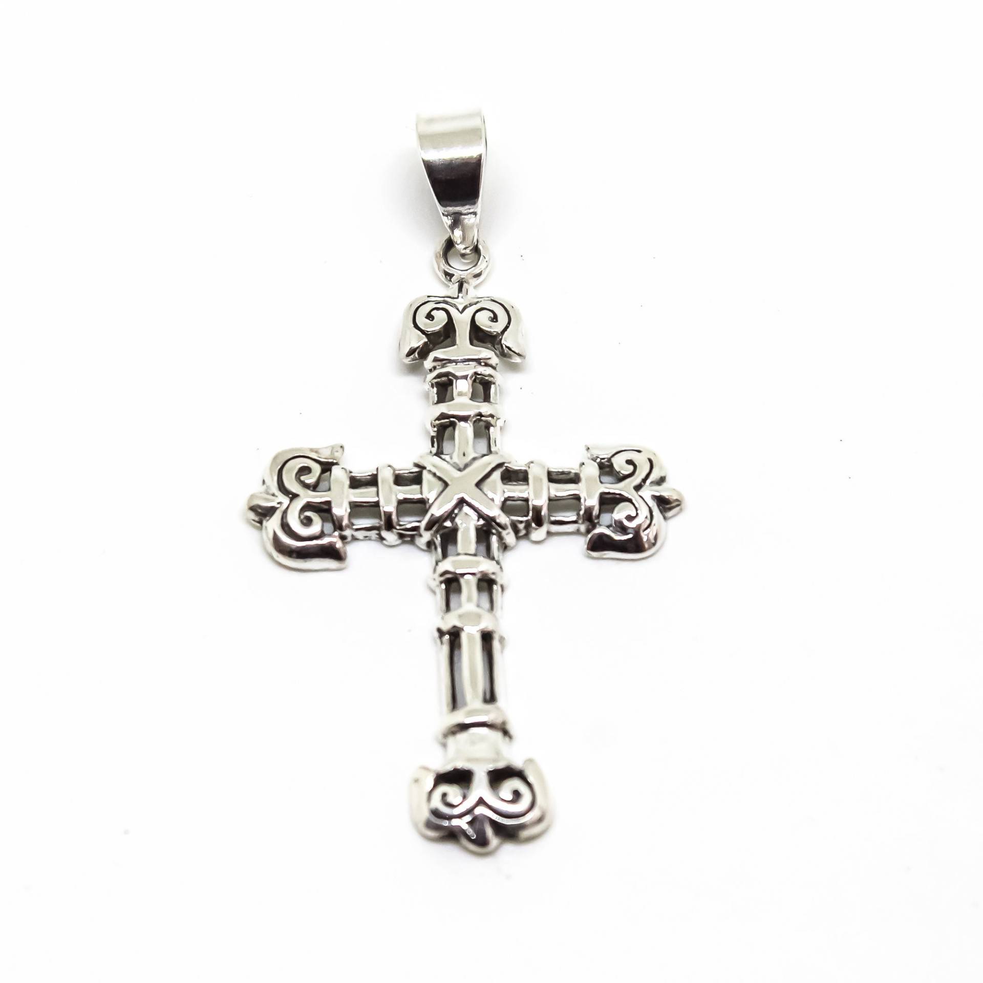 sterling Silber Kreuz, Anhänger, Halsketten, Unisex, Massiv 925 Silber, Geschenk Für Sie, Ihn, Schmuck von ShailJewels
