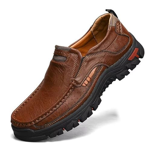 Shaire Herren Loafers Slip-On Schuhe Classic Comfort mit Memory Foam Casual Driving Mokassins, 3237brown, 42 EU von Shaire