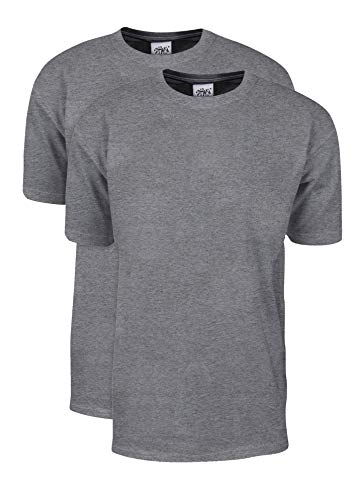 Shaka Wear Herren 2er-Pack Max Heavy Weight 200 ml T-Shirt aus Baumwolle mit kurzen Ärmeln - Grau - Groß von Shaka Wear