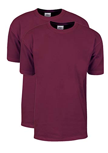 Shaka Wear Herren 2er-Pack Max Heavy Weight 200 ml T-Shirt aus Baumwolle mit kurzen Ärmeln - Rot - Groß von Shaka Wear