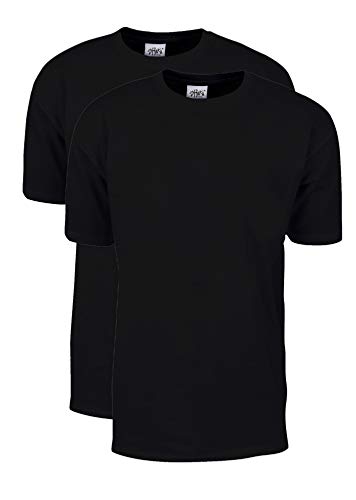 Shaka Wear Herren 2er-Pack Max Heavy Weight 200 ml T-Shirt aus Baumwolle mit kurzen Ärmeln - Schwarz - 2X von Shaka Wear