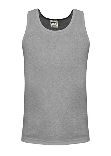 Shaka Wear Herren Basic Ärmellos Tank Top Baumwolle Solid Muscle Workout T-Shirt Unterhemd Activewear Größen S ~ 5XL - Grau - 4X-Groß von Shaka Wear