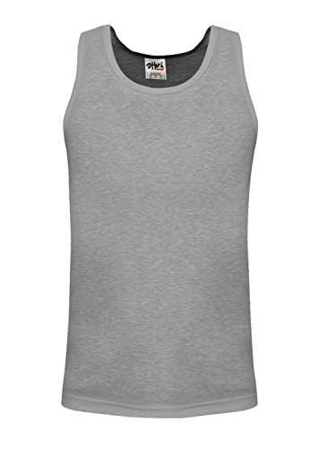 Shaka Wear Herren Basic Ärmellos Tank Top Baumwolle Solid Muscle Workout T-Shirt Unterhemd Activewear Größen S ~ 5XL - Grau - 5X-Groß von Shaka Wear