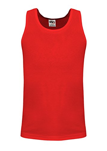 Shaka Wear Herren Basic Ärmellos Tank Top Baumwolle Solid Muscle Workout T-Shirt Unterhemd Activewear Größen S ~ 5XL - Rot - 4X-Groß von Shaka Wear