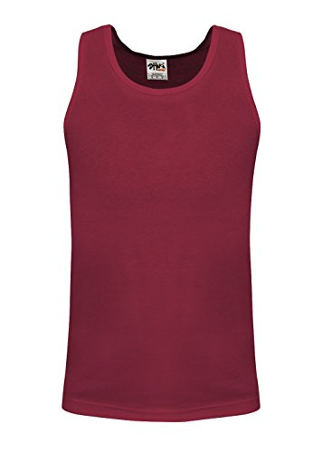 Shaka Wear Herren Basic Ärmellos Tank Top Baumwolle Solid Muscle Workout T-Shirt Unterhemd Activewear Größen S ~ 5XL - Rot - 5X-Groß von Shaka Wear