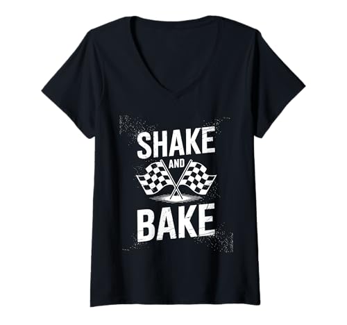 Damen Shake and Bake Lustige Rennen Parodie Sprüche für Familienliebhaber T-Shirt mit V-Ausschnitt Damen Shake and Bake Lustige Rennen Parodie Sprüche für Familienliebhaber T-Shirt mit V-Ausschnitt von Shake Bake Matching Family Father's Day
