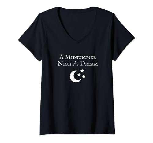 Damen Shakespeare Play-T-Shirt „Ein Sommernachtstraum“ T-Shirt mit V-Ausschnitt Damen Shakespeare Play-T-Shirt „Ein Sommernachtstraum“ T-Shirt mit V-Ausschnitt von Shakespeare Play Lover Tees
