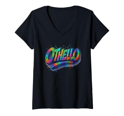 Damen Distressed Othello Shakespeare Tragedy Titel Moor Venice T-Shirt mit V-Ausschnitt von Shakespearean Quotes Apparel