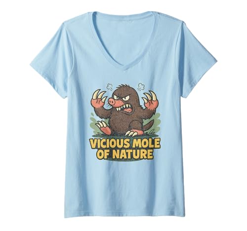 Damen Distressed Vicious Mole Nature Hamlet Rede Zitat Meme T-Shirt mit V-Ausschnitt von Shakespearean Quotes Apparel