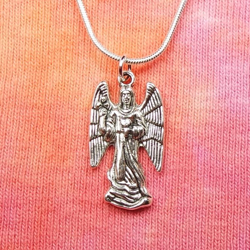 Erzengel Zedkiel Zadkiel Halskette 16 " - 36" Schlangenkette , Zedekiel Zadakiel Zadquiel Tsadqiel Charm Anhänger Mit Kette von ShaktiAndShivaDesign