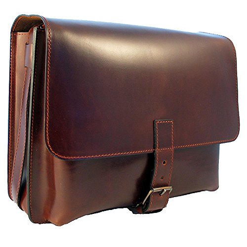 Shalimar Jumbo Posttasche Leder Messenger Bag/Lehrertasche v, Colour:Brown von Shalimar