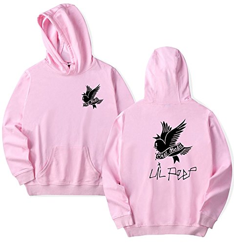 ShallGood Unisex Damen Herren R.I.P Lil Peep Cry Baby Rapper Hip Hop Frühling Sweatshirts Kapuzenpullover Harajuku Casual Lässige Hoodie Print Kleidung Pink DE 36 von ShallGood