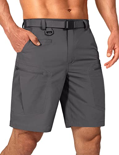 Shallowlulu Cargo-Wandershorts für Herren, wasserabweisend, schnell trocknend, leicht, atmungsaktiv, taktische Shorts mit Nylongürtel, grau dunkel, 38W x 12L Shallowlulu Cargo-Wandershorts für Herren, wasserabweisend, schnell trocknend, leicht, atmungsaktiv, taktische Shorts mit Nylongürtel, grau dunkel, 38W x 12L von Shallowlulu