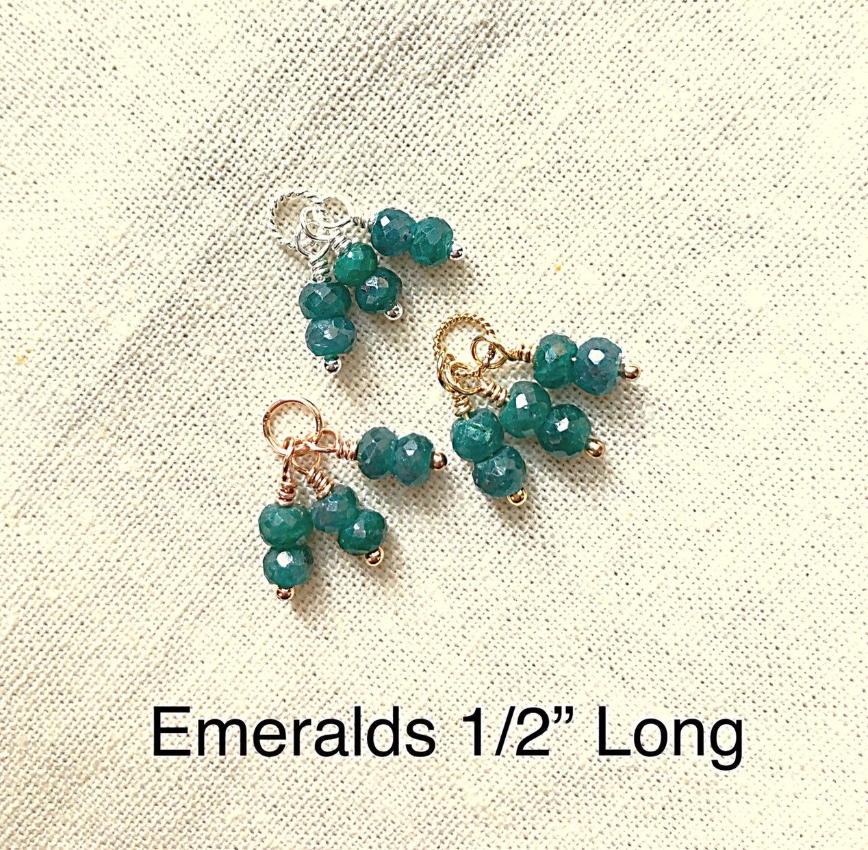 Austauschbare Smaragd Ohrring Oder Halskette Cluster Charme, Natürliche Hoop Mai Birthstone Charme von ShalomJewelry