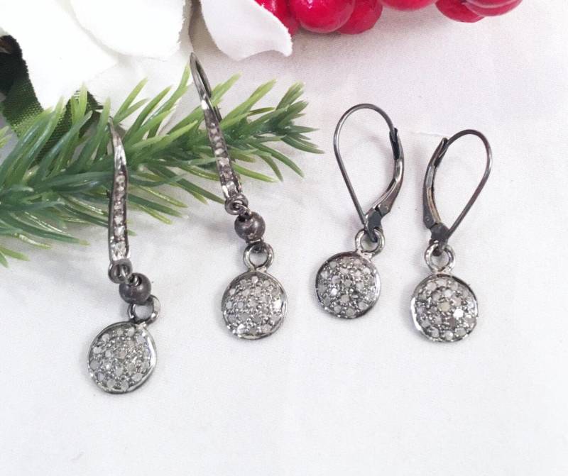 Diamant-Scheiben-Ohrring, Diamant-Punkt-Ohrring, Kleine Diamant-Scheibenohrring, Zierlicher Diamantohrring von ShalomJewelry