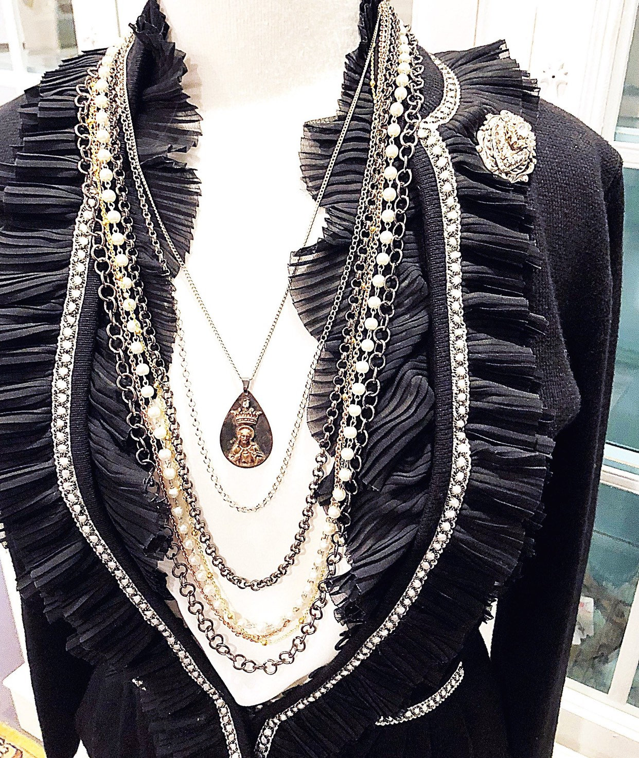 Heiliges Herz Von Jesus Multi Perle & Kette Lange Halskette, Religiöse Strang Perlenkette, Anhänger Layered Halskette von ShalomJewelry