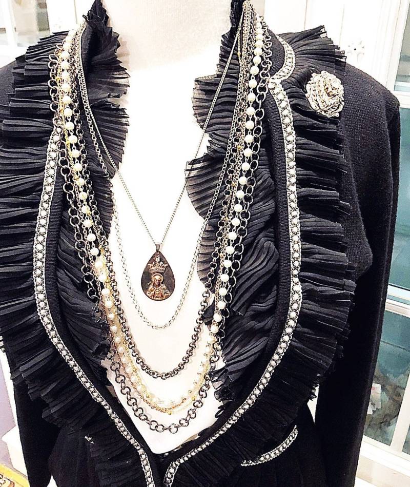 Heiliges Herz Von Jesus Multi Perle & Kette Lange Halskette, Religiöse Strang Perlenkette, Anhänger Layered Halskette von ShalomJewelry