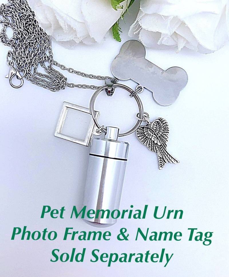 Hund Engelflügel Feuerbestattung Urne Halskette Oder Schlüsselring Aus Eloxiertem Aluminium, Hunde-Fotorahmen & Flügel Urne von ShalomJewelry