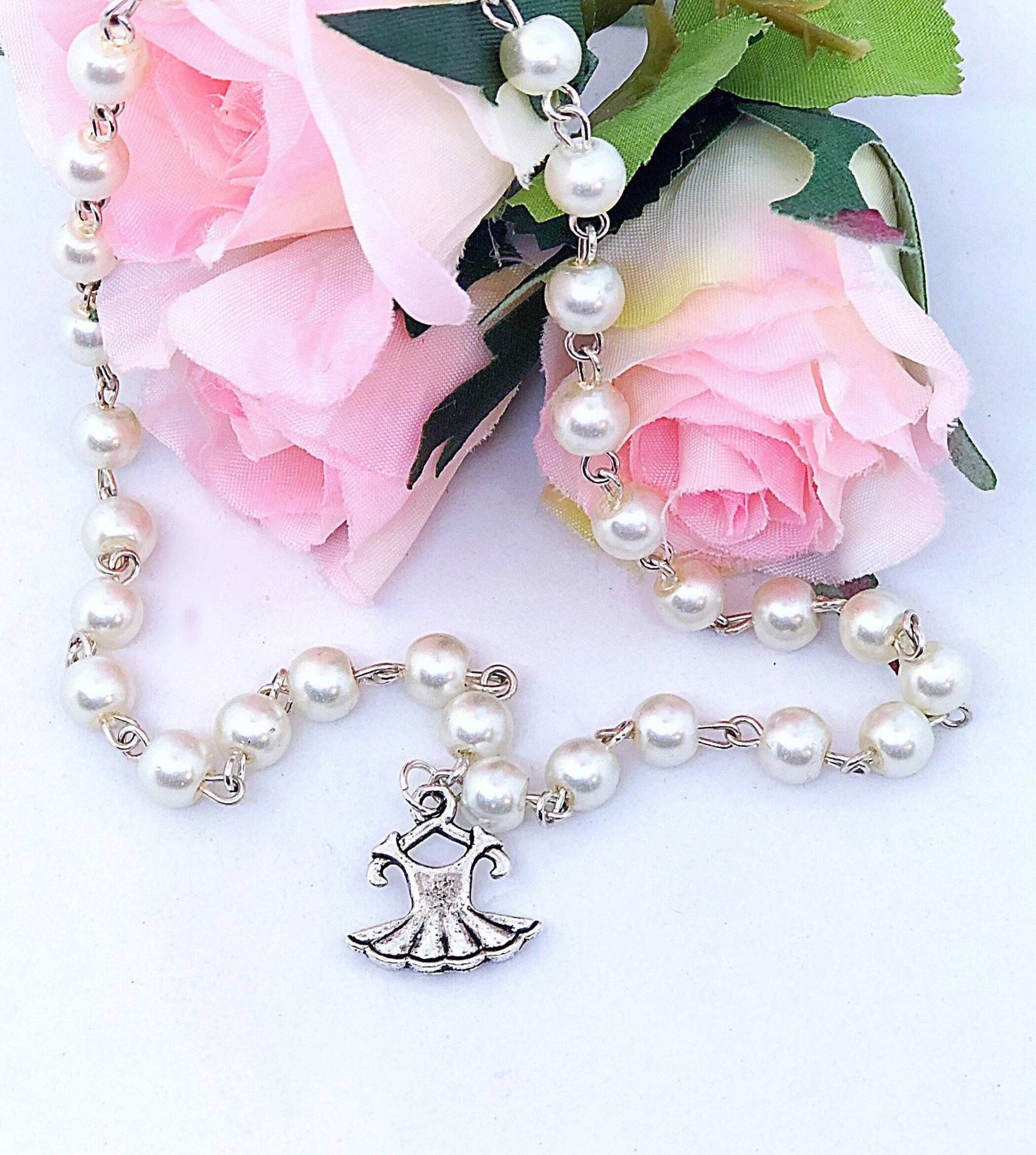 Kind Ballerina Tütü Charm Perlenkette, Mädchen Perle Recital Geschenk Halskette, Ballett von ShalomJewelry