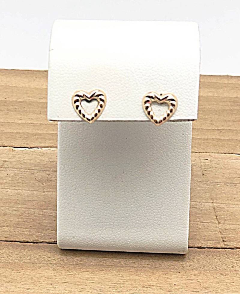 Kleine Herz Ohrstecker in 14K Gelb Gold, Gold Offenes Ohrstecker, Kind Bis Erwachsene von ShalomJewelry