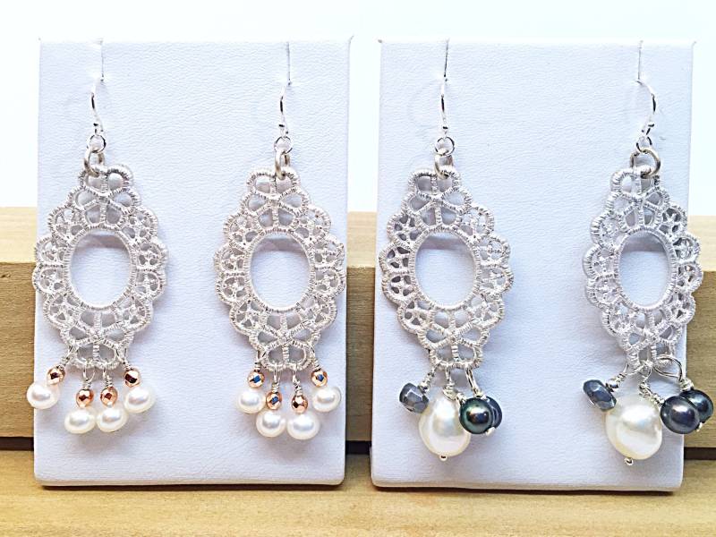 Lacey Pearl Ruby Ohrhänger in Gold Oder Silber, Tansanit Perlenohrringe, Rubin & von ShalomJewelry