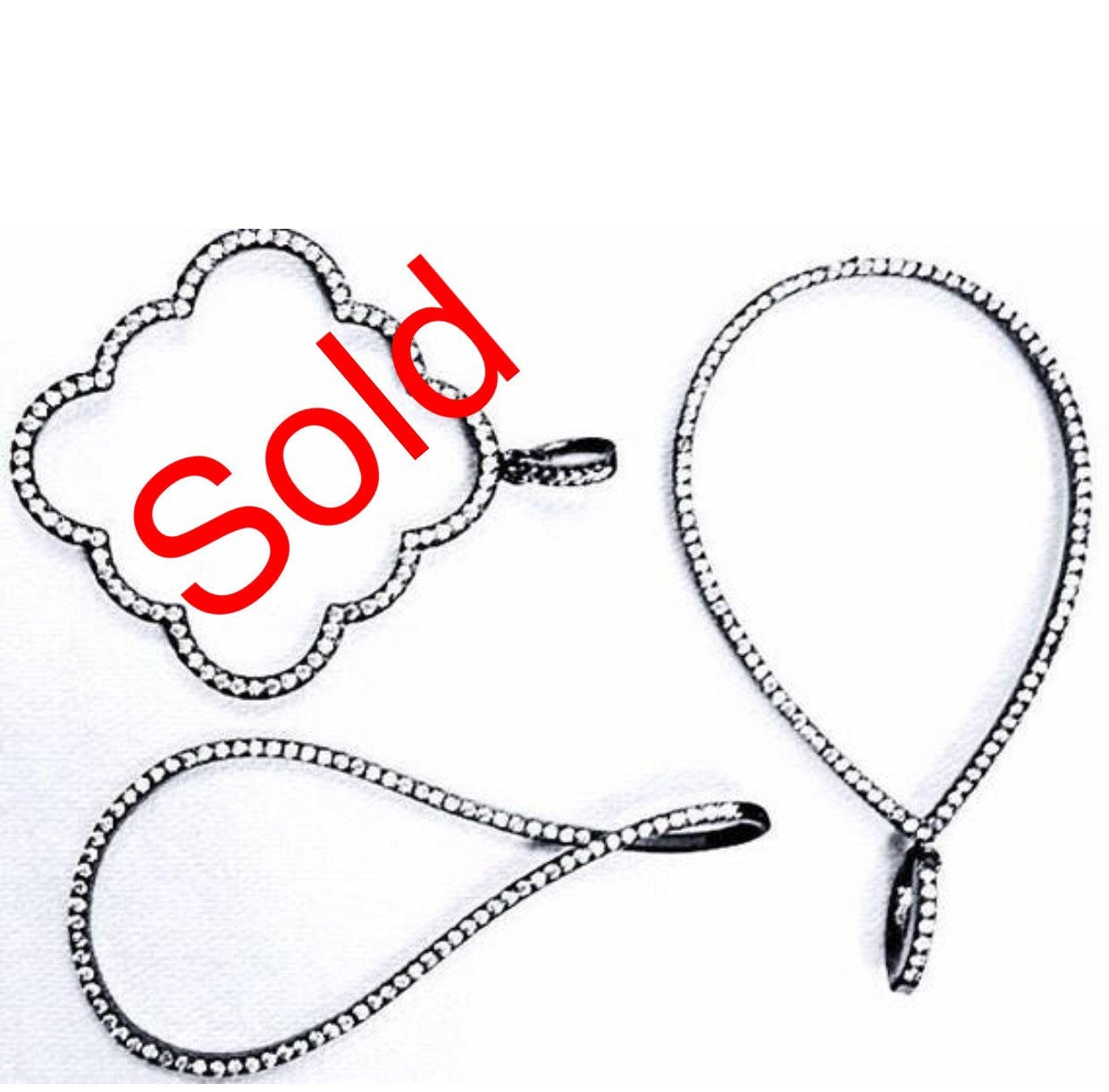 Pave Große Cz Klee, Birne, Schleifen-Anhänger Mit Sterling Silber Kette. Braut, Brautjungfern, Mutter Der Braut/Des Bräutigams. Anhänger von ShalomJewelry