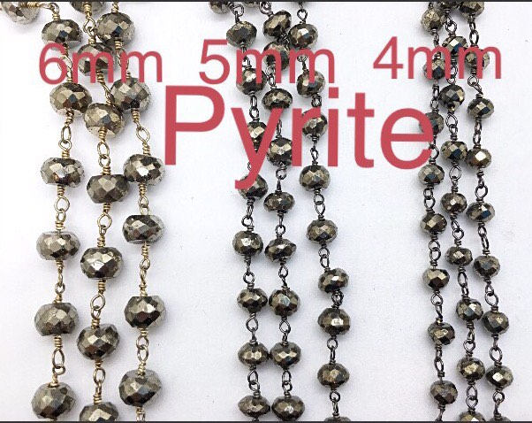 Pyrit Hand Verdrahtet Halskette Ketten in Drei Rondelle Größen, Benutzerdefinierte Rosenkranz Halsketten, Spezieller Kauf Verkauf Auf von ShalomJewelry