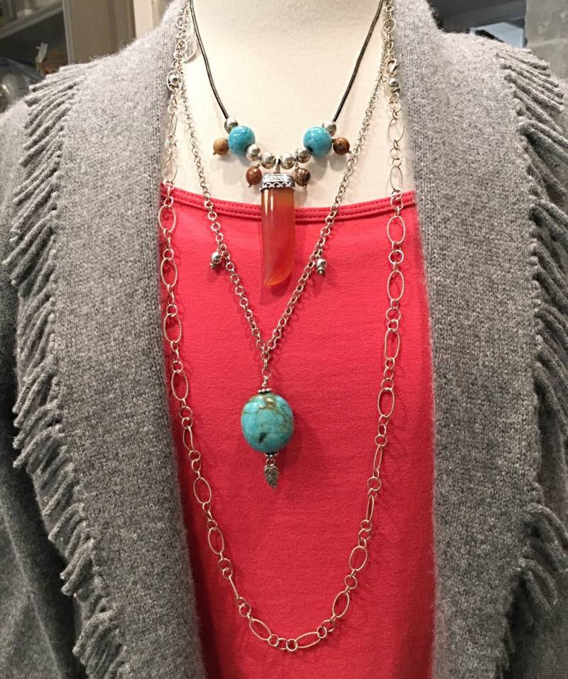 Sale Türkis Oval Halskette Mit Feder, Silber Halskette, Echter Layering von ShalomJewelry