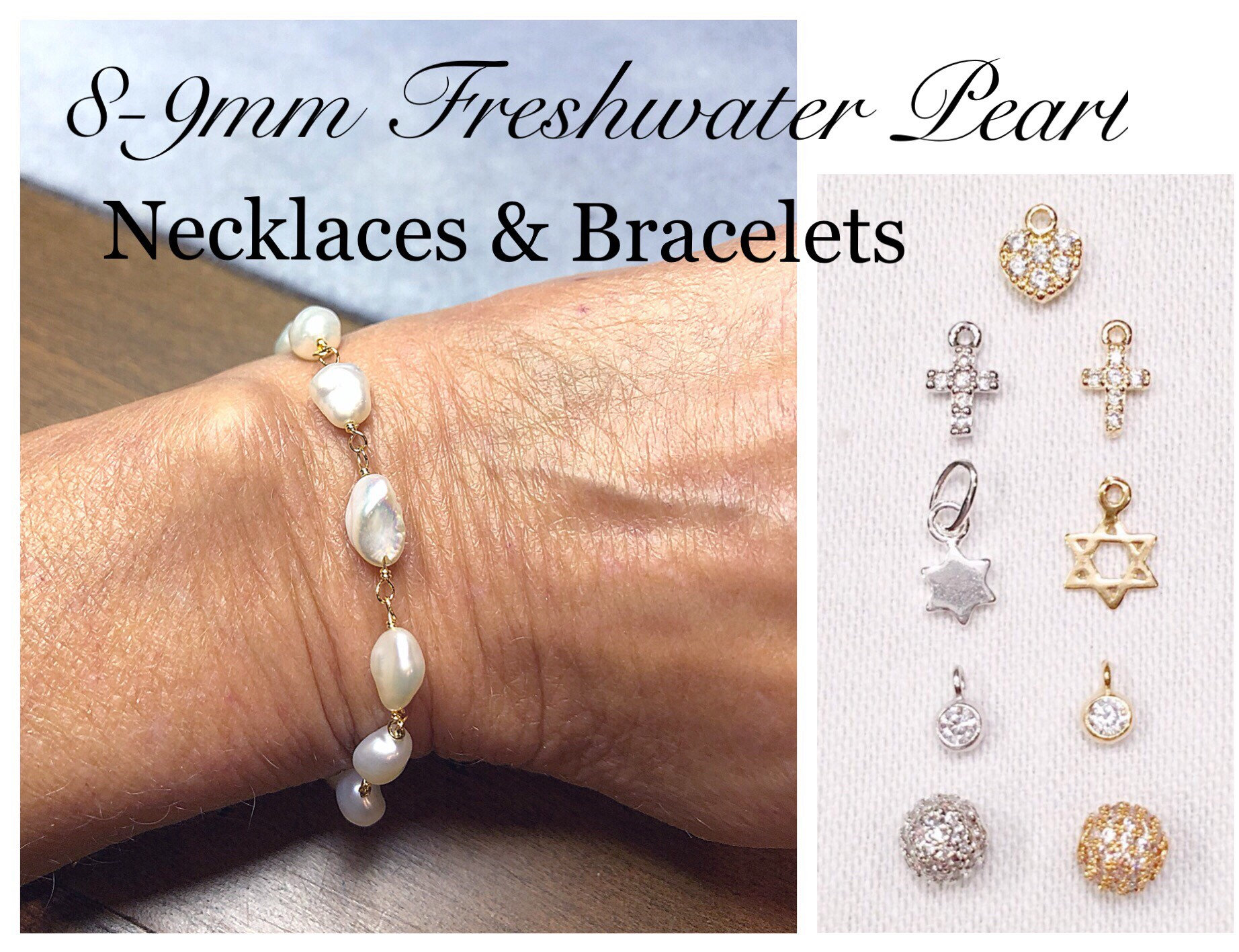 Weiße Süßwasserperle Hand Verdrahtet Armband Oder Halskette, Braut Perlenschmuck, Brautjungfern Perle Geschenk, Charme Juni Birthstone von ShalomJewelry