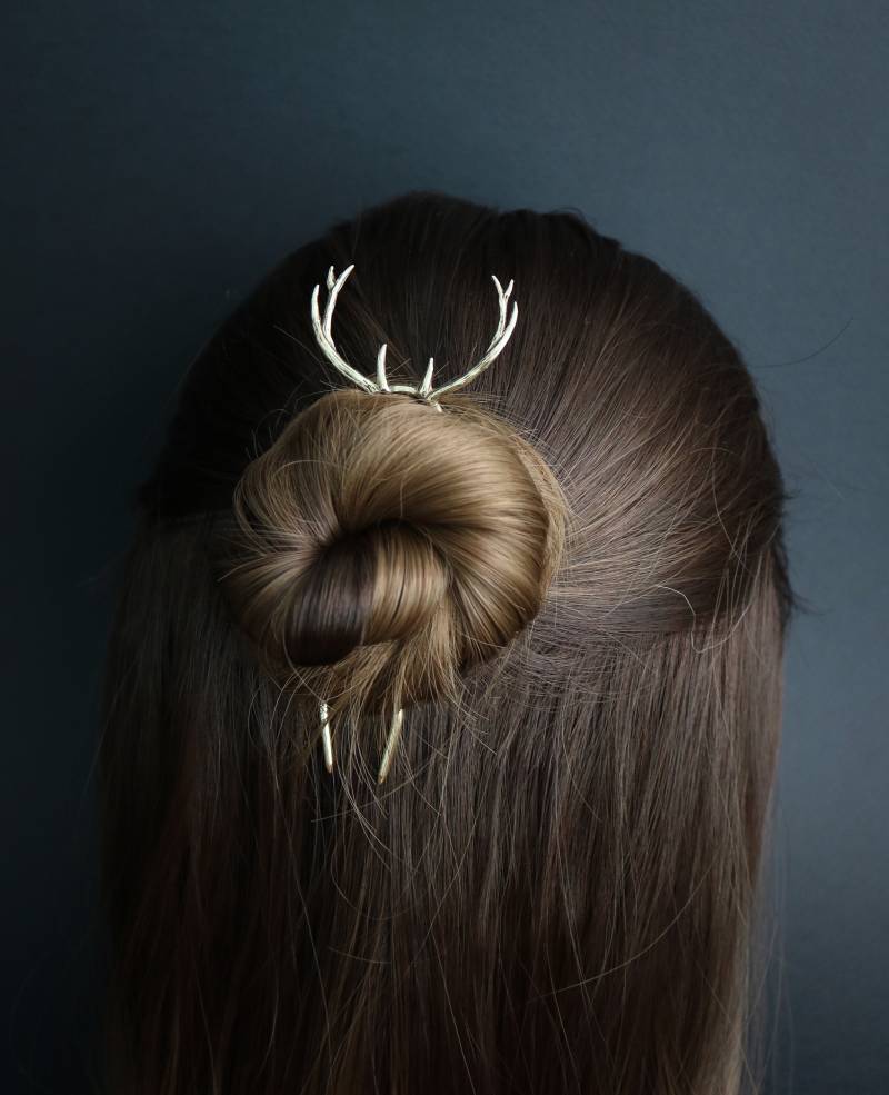 Messing Hirschgeweih Haarnadel Lange Haarnadel, Wicca Schmuck Messing Hirschgeweih Haarnadel Lange Haarnadel, Wicca Schmuck von ShamaraHandmade