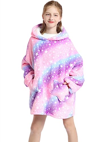 Shamdon Home Collection Kinder Übergroße Kapuzenpullover,Pullover Sweatshirt Mit Kapuze,Flanell Hoodie Decke mit Ärmel und Tasche für Jungen Mädchen von Shamdon Home Collection