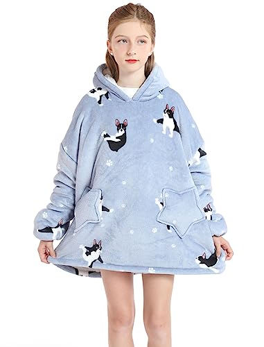 Shamdon Home Collection Kinder Übergroße Kapuzenpullover,Pullover Sweatshirt Mit Kapuze,Flanell Hoodie Decke mit Ärmel und Tasche für Jungen Mädchen von Shamdon Home Collection