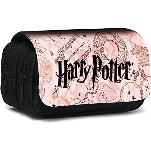 Shamoparty Magie Federmäppchen, Erweiterbar Mäppchen Teenager mit Großer Fächer, Federmäppchen Für Kinder Junge Studenten Erwachsene Federtasche,Süße Anime-Harry-Cover[Schwarz C ] von Shamoparty