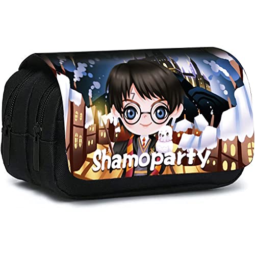 Shamoparty Magie Federmäppchen, Kinder Bleistiftbox, Jugendschüler Bleistiftbox, Schulbriefpapierbox, Nette Animation Cover [Black D] von Shamoparty