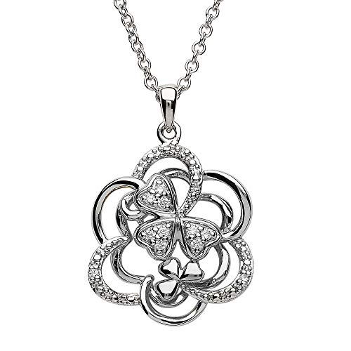 Crystal Celtic Shamrock Kette - Irisches Kleeblatt aus Silber mit Kristallen & keltischen Mustern Crystal Celtic Shamrock Kette - Irisches Kleeblatt aus Silber mit Kristallen & keltischen Mustern von ShanOre